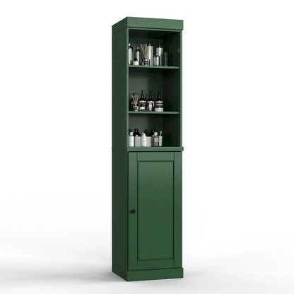 100% Solid Wood 16.5 Bathroom Storage Cabinet with Solid Doors and Adjustable Shelves