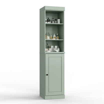 100% Solid Wood 16.5 Bathroom Storage Cabinet with Solid Doors and Adjustable Shelves