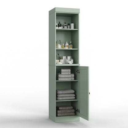 100% Solid Wood 16.5 Bathroom Storage Cabinet with Solid Doors and Adjustable Shelves