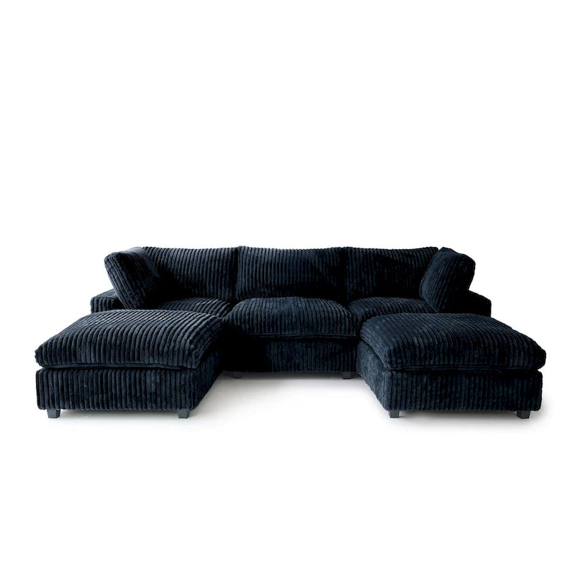 Soft Plush Upholstered Modular Sectional Sofa U-shaped Down Filled Living Room Couch-5 Seaters/6 Seaters