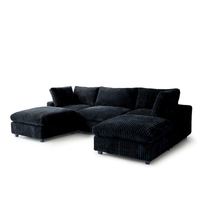 Soft Plush Upholstered Modular Sectional Sofa U-shaped Down Filled Living Room Couch-5 Seaters/6 Seaters