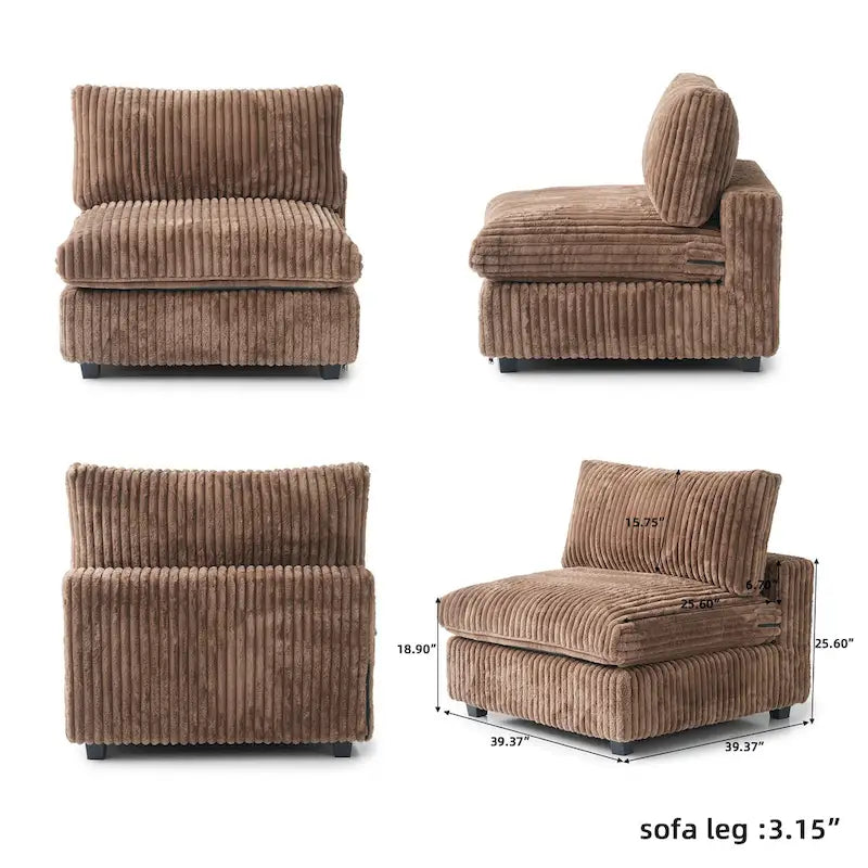 Soft Plush Upholstered Modular Sectional Sofa U-shaped Down Filled Living Room Couch-5 Seaters/6 Seaters