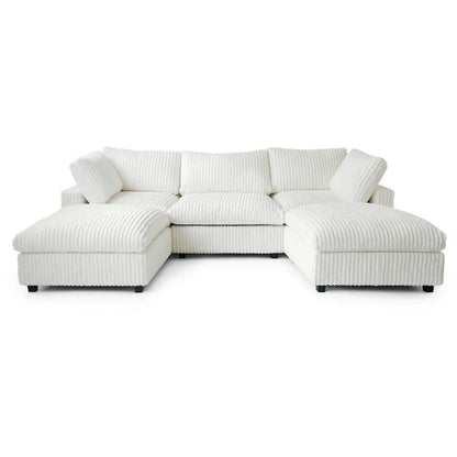 Soft Plush Upholstered Modular Sectional Sofa U-shaped Down Filled Living Room Couch-5 Seaters/6 Seaters