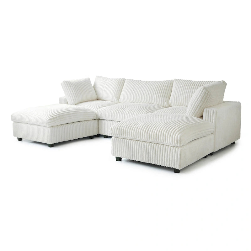 Soft Plush Upholstered Modular Sectional Sofa U-shaped Down Filled Living Room Couch-5 Seaters/6 Seaters