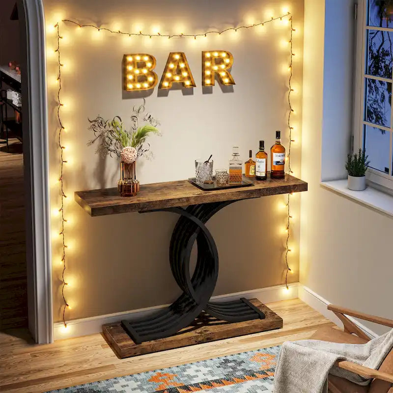 40 Modern Console Table, Faux Marble Entryway Hallway Table for Foyer