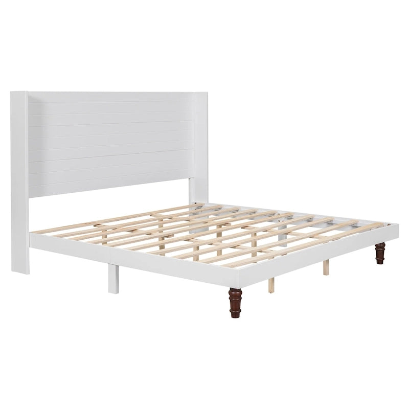 King Size Platform Bed Elegant High Headboard Bed Comfortable High Back Design