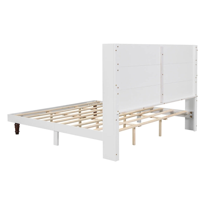 King Size Platform Bed Elegant High Headboard Bed Comfortable High Back Design