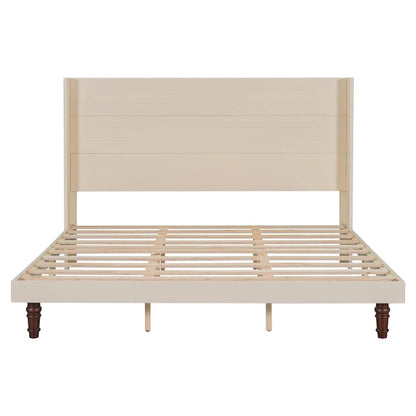 King Size Platform Bed Elegant High Headboard Bed Comfortable High Back Design