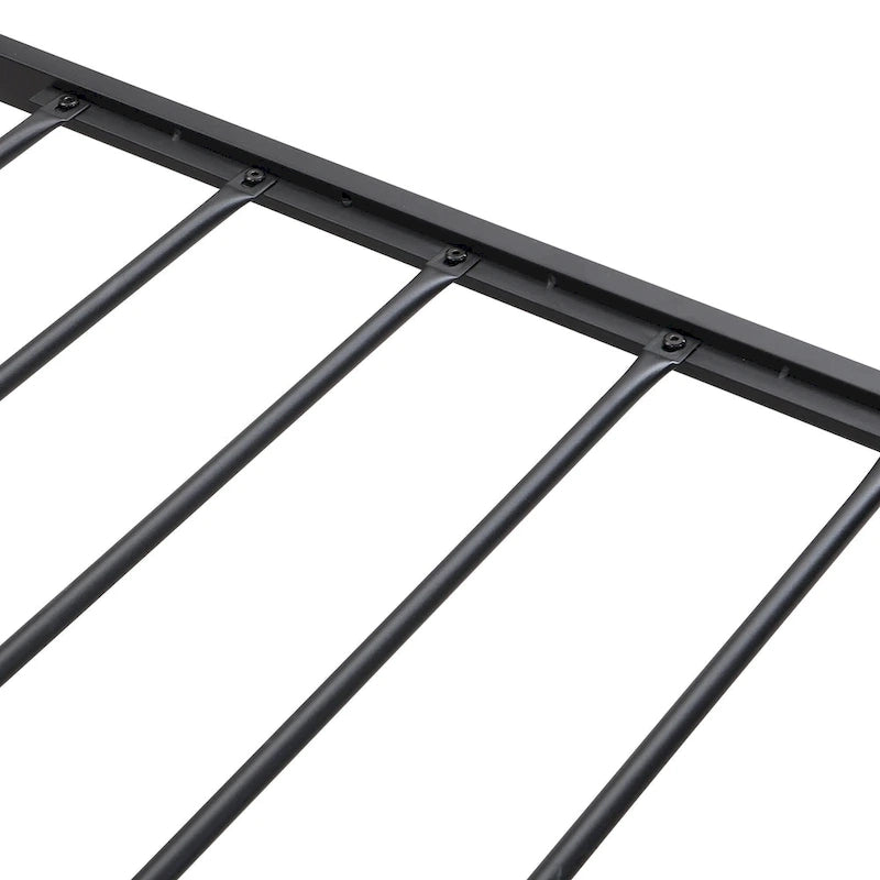 Metal Platform Bed with Drawers and Storage Headboard
