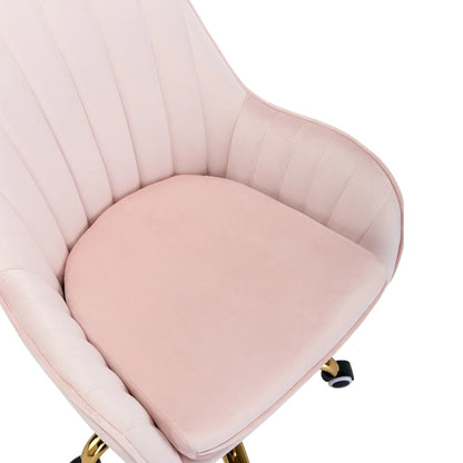 Cute Chair Office Chair with Side Arms and Gold Metal Base Adjustable Height