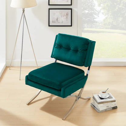 Modern and Comfortable Velvet Armless Accent Chair