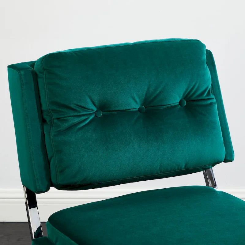 Modern and Comfortable Velvet Armless Accent Chair
