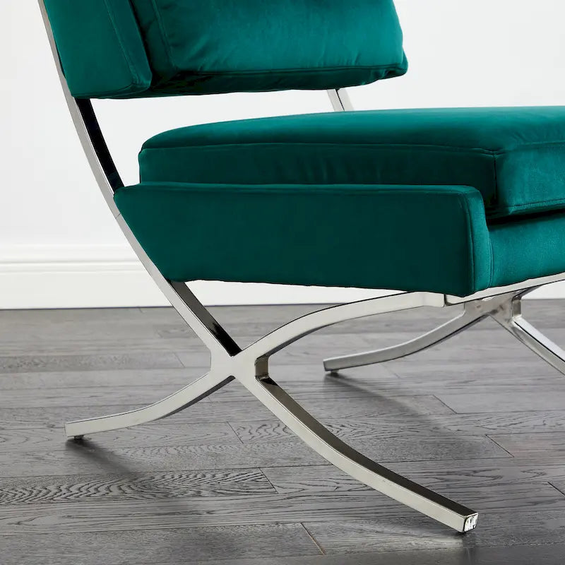 Modern and Comfortable Velvet Armless Accent Chair