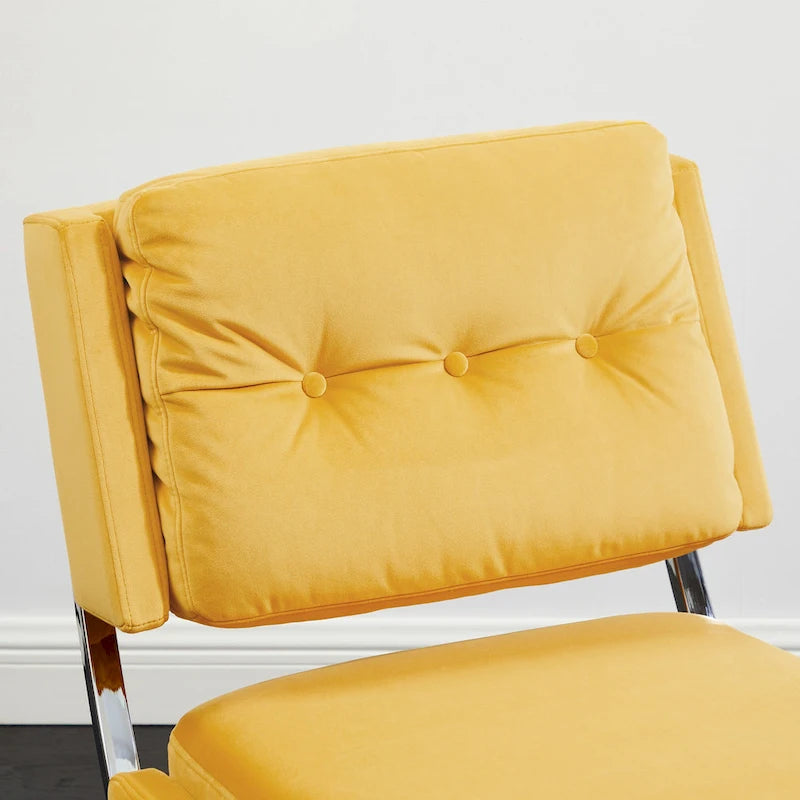 Modern and Comfortable Velvet Armless Accent Chair