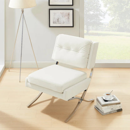 Modern and Comfortable Velvet Armless Accent Chair