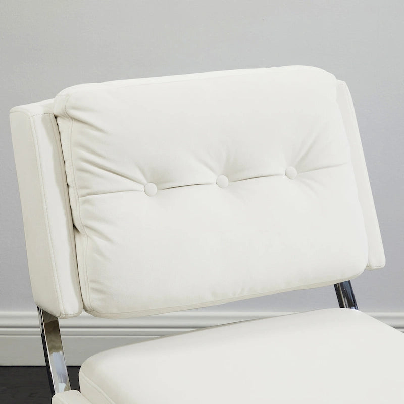 Modern and Comfortable Velvet Armless Accent Chair