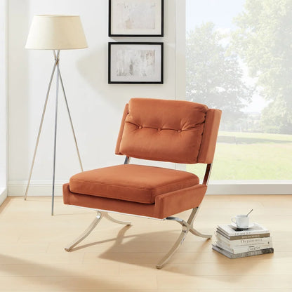 Modern and Comfortable Velvet Armless Accent Chair