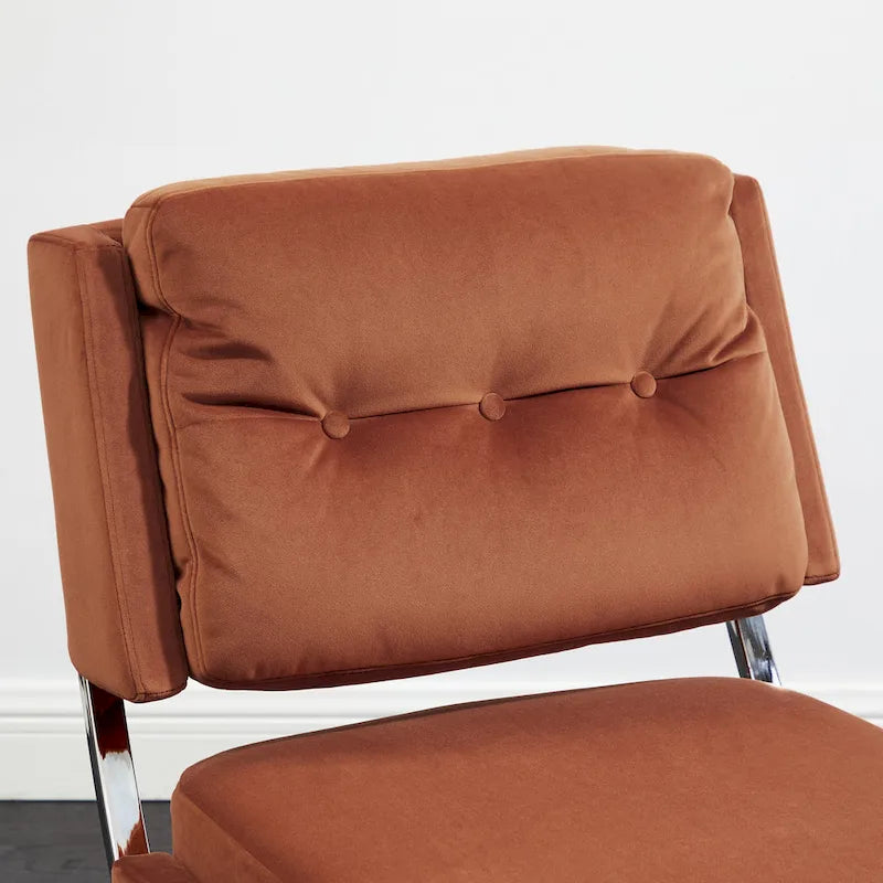 Modern and Comfortable Velvet Armless Accent Chair
