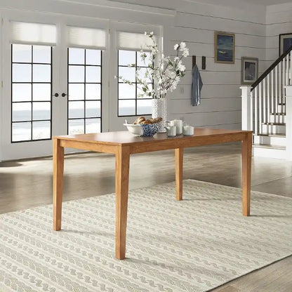 60-Inch Rectangular Dining Table for 6, Rubberwood