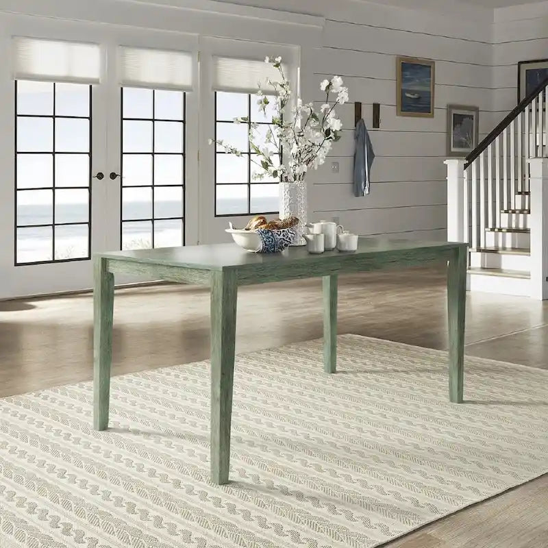 60-Inch Rectangular Dining Table for 6, Rubberwood