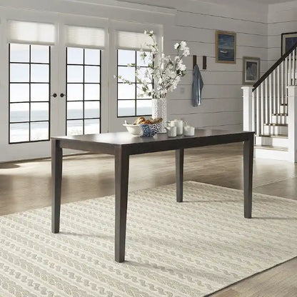 60-Inch Rectangular Dining Table for 6, Rubberwood