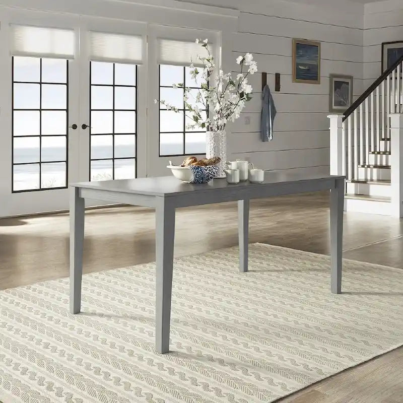 60-Inch Rectangular Dining Table for 6, Rubberwood