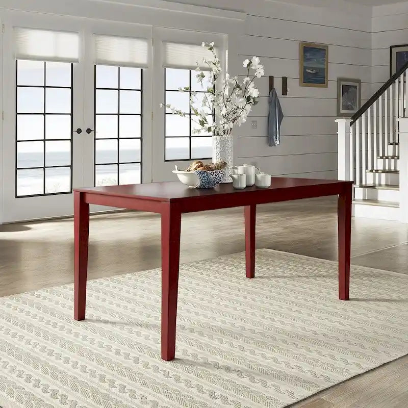 60-Inch Rectangular Dining Table for 6, Rubberwood