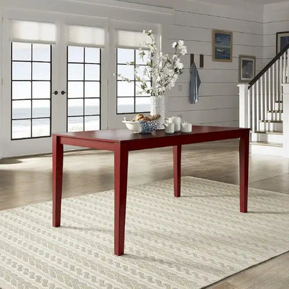60-Inch Rectangular Dining Table for 6, Rubberwood