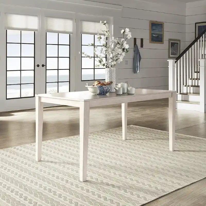 60-Inch Rectangular Dining Table for 6, Rubberwood