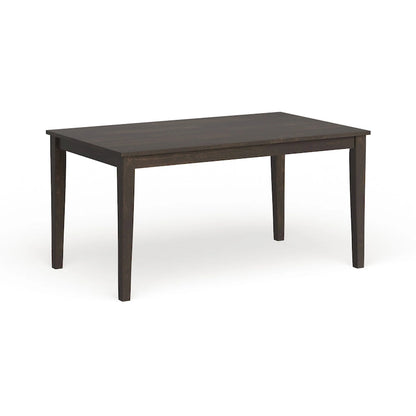 60-Inch Rectangular Dining Table for 6, Rubberwood