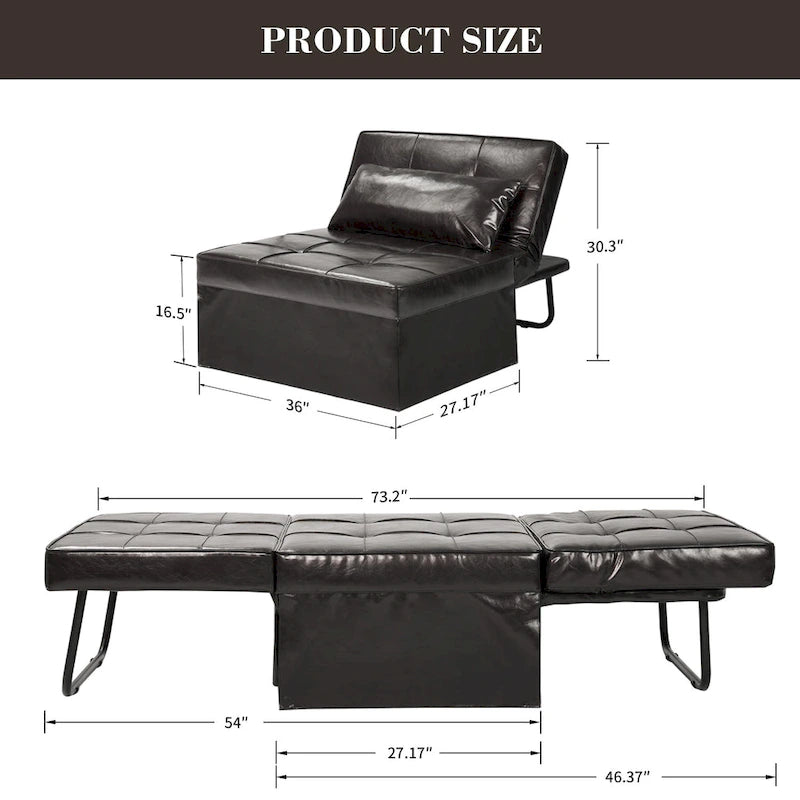 4-1 Adjustable Sleeper Sofa Chair with Ottoman, Sofa Bed ,Couch Bed