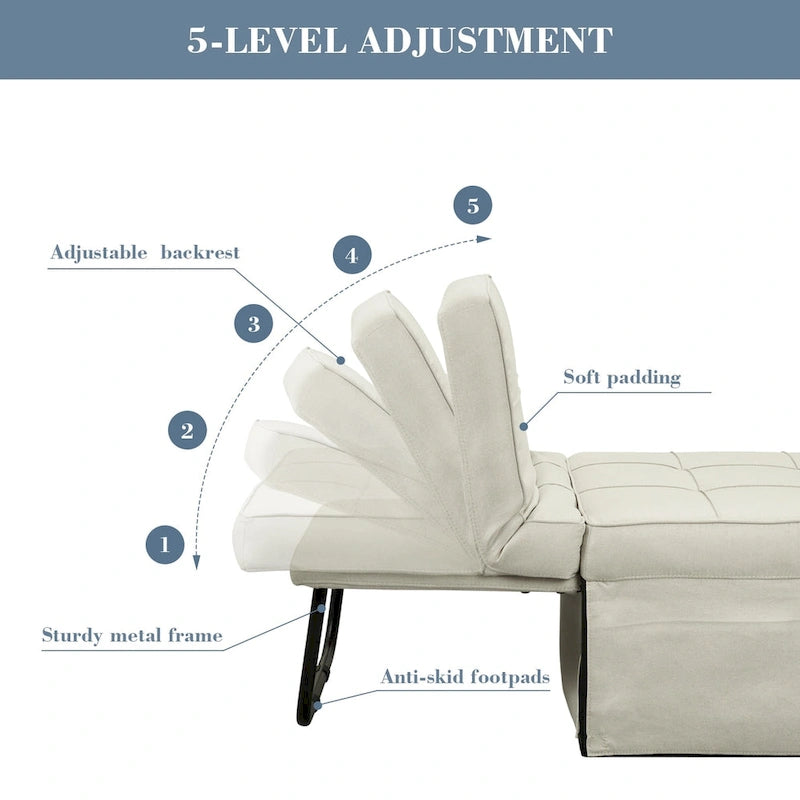 4-1 Adjustable Sleeper Sofa Chair with Ottoman, Sofa Bed ,Couch Bed