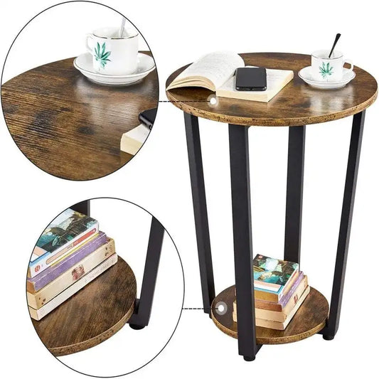 End Table for Living Room Set of 2 - 19.7D x 19.7W x 22.2H