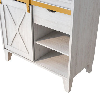 Farmhouse White Oak 6-Shelf Baker's Rack