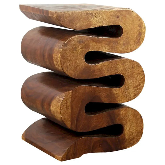 Haussmann Wood Wave Verve Accent Snake Table 12x14x20 in H Walnut Oil - 12 x 14 x 20