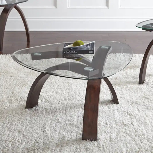 Steve Silver Perrin Contemporary Glass Top 3-Piece Occasional Set