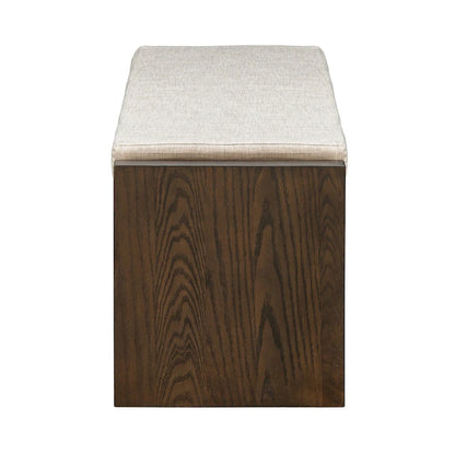 Coffee Brown Storage Bench with Cushion - 48" Wide