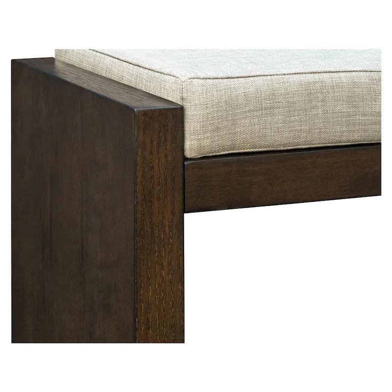 Coffee Brown Storage Bench with Cushion - 48" Wide