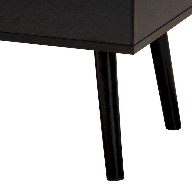 Modern Two-Tone Black and Espresso Brown Finished Wood Coffee Table with Lift-Top Storage Compartment