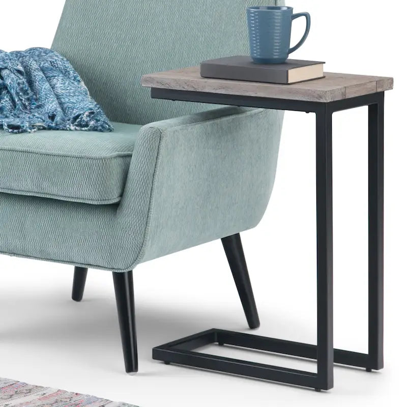 WYNDENHALL Rhonda 18 inch Wide Solid Metal Industrial C Side Table - 18 W x 10 D x 24 H