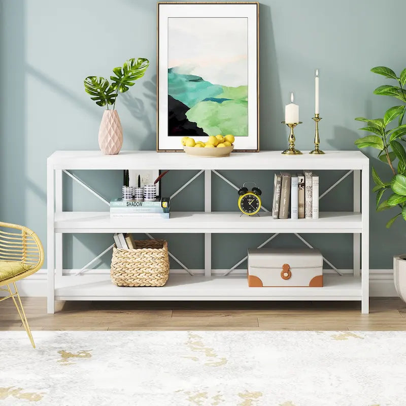 Sofa Console Table, 3 Tiers TV Console Stand, Entryway Table