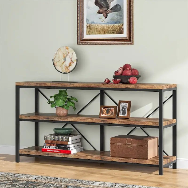 Sofa Console Table, 3 Tiers TV Console Stand, Entryway Table