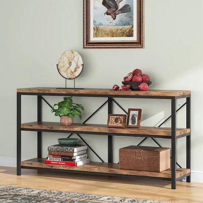 Sofa Console Table, 3 Tiers TV Console Stand, Entryway Table