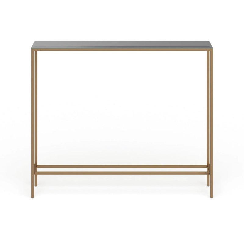 Long Narrow Console Table with Mirrored Top