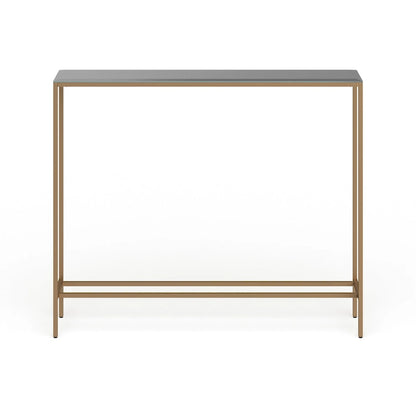 Long Narrow Console Table with Mirrored Top