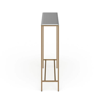 Long Narrow Console Table with Mirrored Top