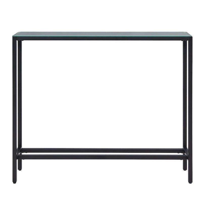 Long Narrow Console Table with Mirrored Top