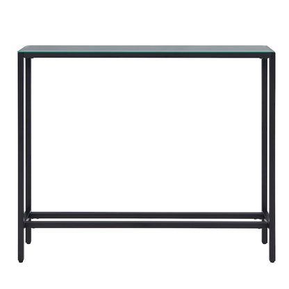 Long Narrow Console Table with Mirrored Top
