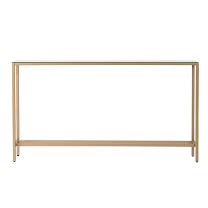 Long Narrow Console Table with Mirrored Top