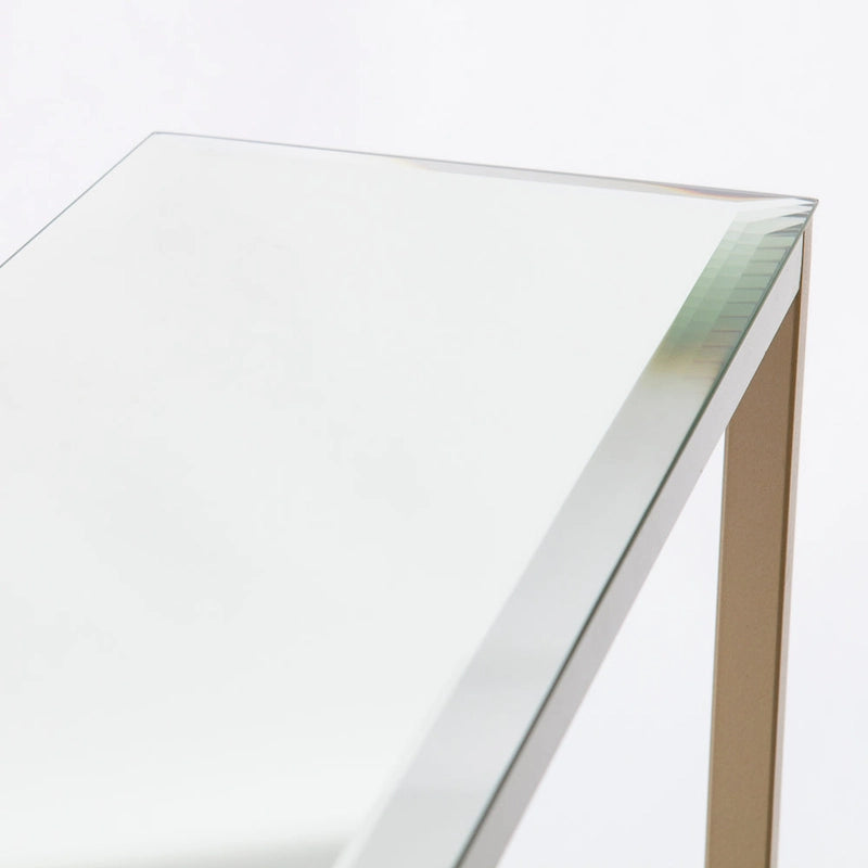 Long Narrow Console Table with Mirrored Top